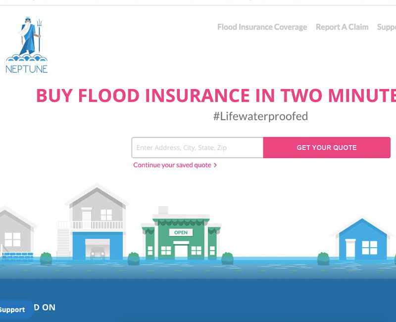 Neptune Flood Insurance website
